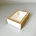 Коробка для 12 макаронс та Hand Made виробів з вікном крафт 115*155*50, фото 2