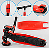 Самокат 3в1 триколісний Best Scooter червоний з батьківською ручкою та амортизаторами колеса PU зі світлом, фото 5