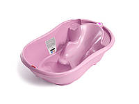 Ванночка детская с анатомической горкой и термодатчиком OK Baby Onda, цвет розовый (38231400)
