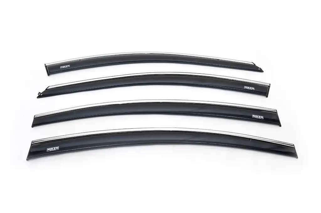 Вітровики з хромом Niken на авто Chevrolet Cruze Sedan 2008-2012 Дефлектори бічних вікон для Шевроле Крузе, фото 1
