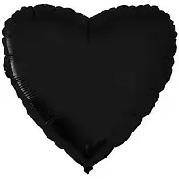 Фольгована кулька серце 18" пастель чорний