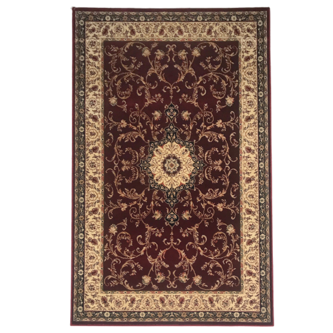 250х400 см Килим класичний Lotos 523/210 бордовий, на підлогу та на стіну, у вітальню, спальню, зал