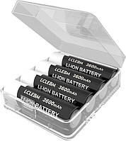 Аккумуляторная батарея LCLEBM 18650 3600mAh с USB-зарядным устройством и чехлом для хранения 4 шт.