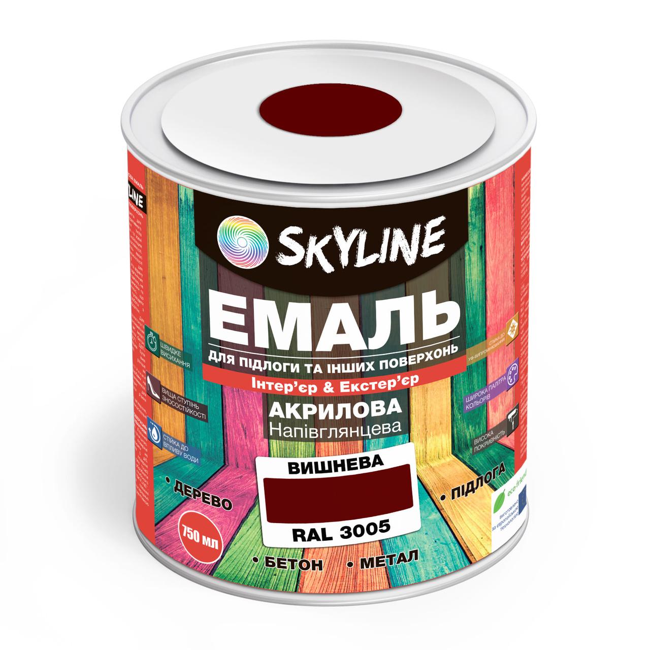 Емаль для підлоги SkyLine Вишневий RAL 3005 0.75 л від Latinta