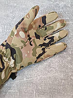 Перчатки Soft shell зимние на флисе мультикам, зимние водонепроницаемые перчатки