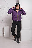 Жіноча фіолетова коротка куртка весна-осінь, комір-стійка. Лілова весняна куртка. Розмір S-XXL, фото 2