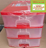 Комод пластиковий канцелярська А4, білий на 3 секции, фото 4