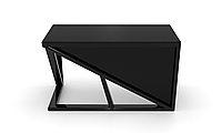 Компьютерный стол Илинворт black каркас сталь столешница стекло черный глянец 1200х600х750 мм (БЦ-Стол ТМ)