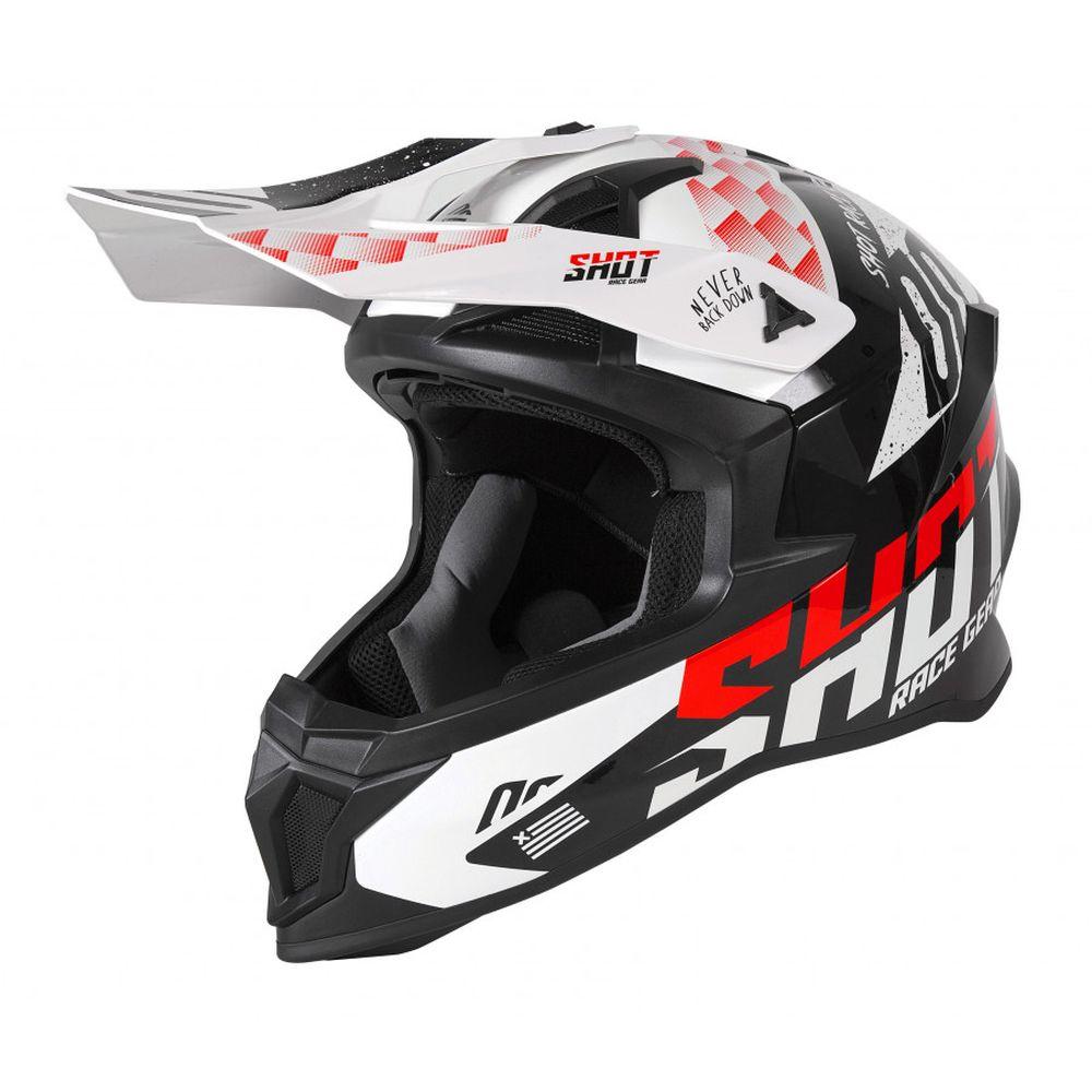 МОТОШОЛОМ SHOT RACING LITE RUSH BLACK RED GLOSSY, фото 1