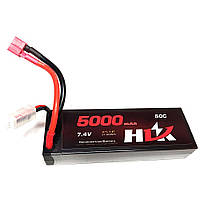 Аккумулятор HLK 7.4v 5000 mAh Li-Po 2s 50C Hard Case коннектор T plug