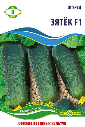 Насіння огірка «Зятек F1» 3 г, партенокарпічний, фото 1