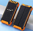 Повербанк з сонячною батарею 20Вт 30 000mah Power Bank 4 шнура USB бездротова зарядка з ліхтарем, фото 3