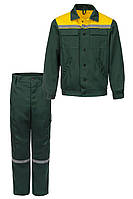 Костюм рабочий Л-62 зеленый с брюками  (Размер 44,46,48,50,52,54,56,58,60,62)