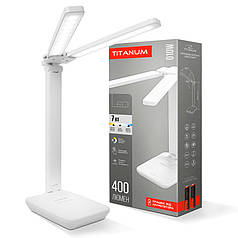 Настільна LED-лампа акумуляторна TITANUM 7W 2700-6000К біла TLTF-010W