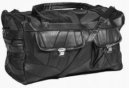 Шкіряна дорожня сумка зі вставками з екошкіри 40L Convey чорна
