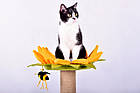 Дряпочка для котів джутова з іграшкою "Сонях" d 10 см висота 65 см, фото 5