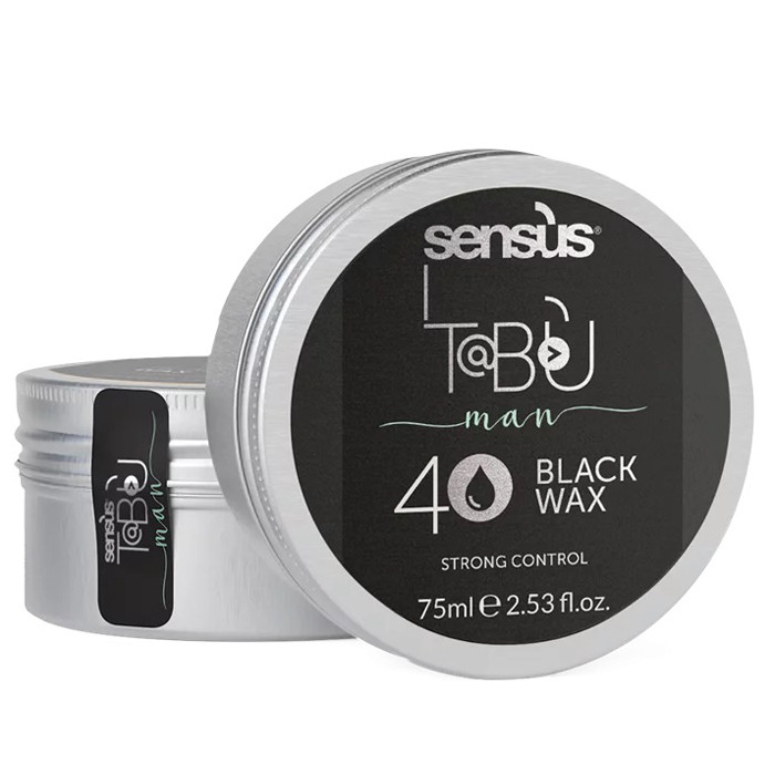 Чоловічий чорний віск для волосся Sensus Tabu Man 40 Black Wax 75 мл, фото 1