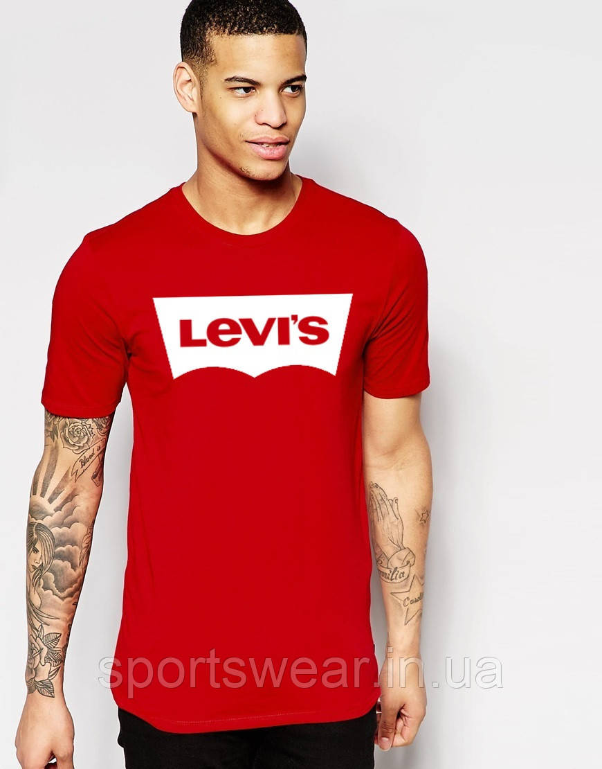 Футболка Levis червона білий лого "" В стилі levi's ""