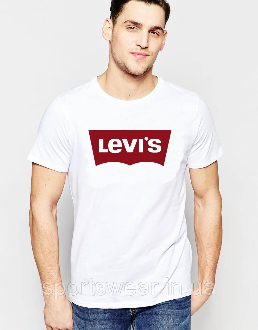 Футболка Levis біла червоний принт "" В стилі levi's ""