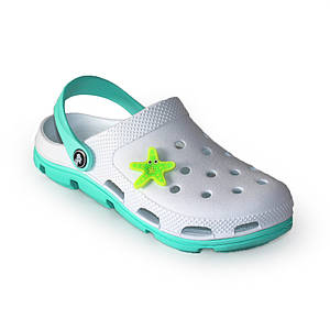 Крокси (сабо) жіночі Jose Amorales біло-бірюзові (116211)