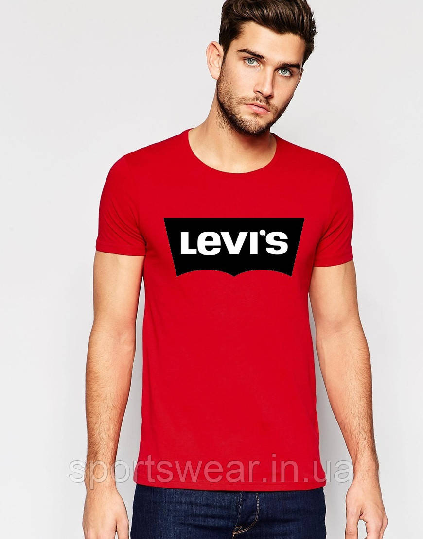 Футболка Levis червона чорний лого
