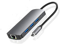 SYIADX USB C Hub, 8 в 1 портативний концентратор хаб