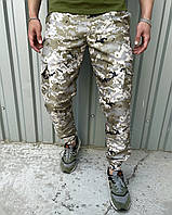 Мужские пиксельные штаны тактические светлые военные весна-осень , Прочные армейские брюки пиксель для ЗСУ
