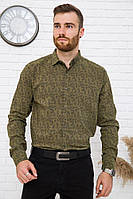 Рубашка мужская, хаки, натуральный хлопок, цвет хаки размер S FA_000009