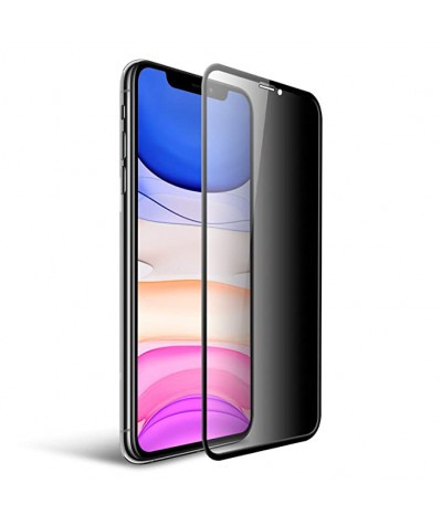 Захисне скло Privacy (Антишпигун) iPhone XR Чорне, фото 1