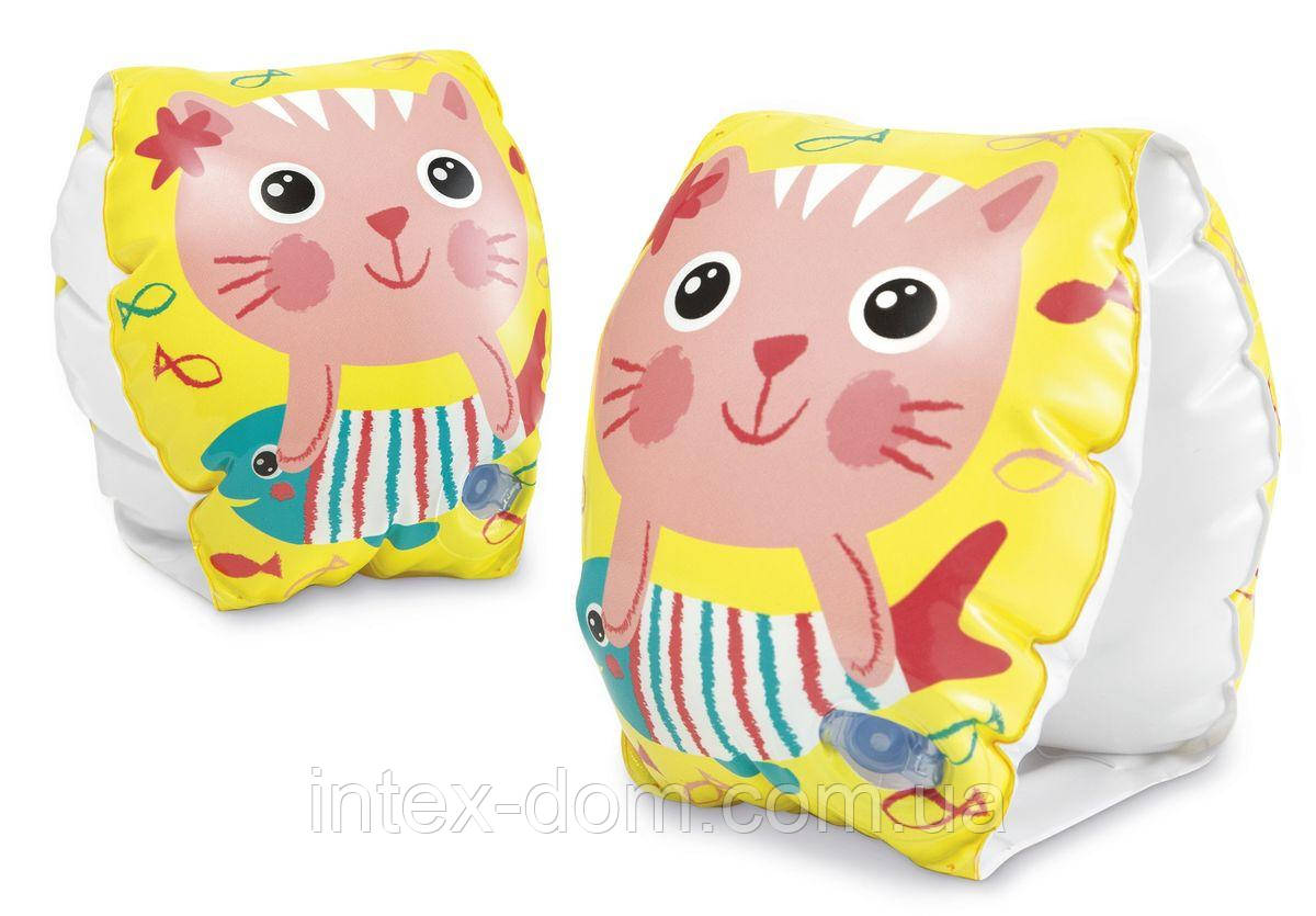 Дитячі надувні нарукавники Intex 56665 Котенок (20х15 см, 1-3 років), фото 1