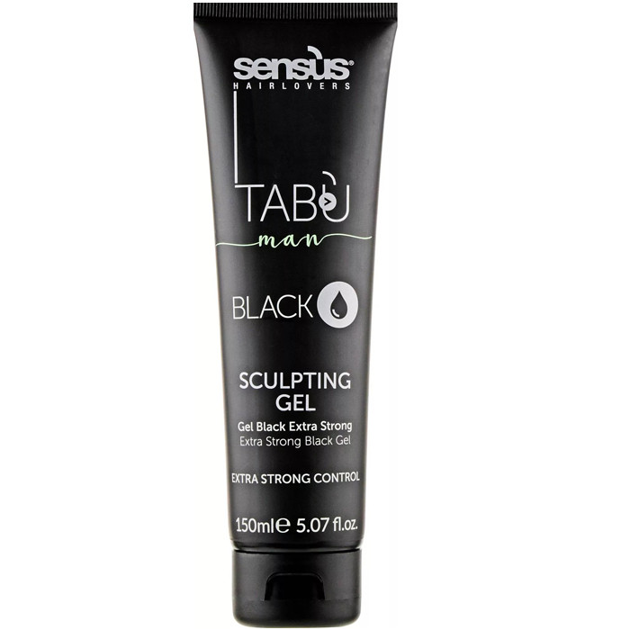 Чоловічий скульптурувальний чорний гель для волосся Sensus Tabu Man Black Sculpting Gel 150 мл, фото 1