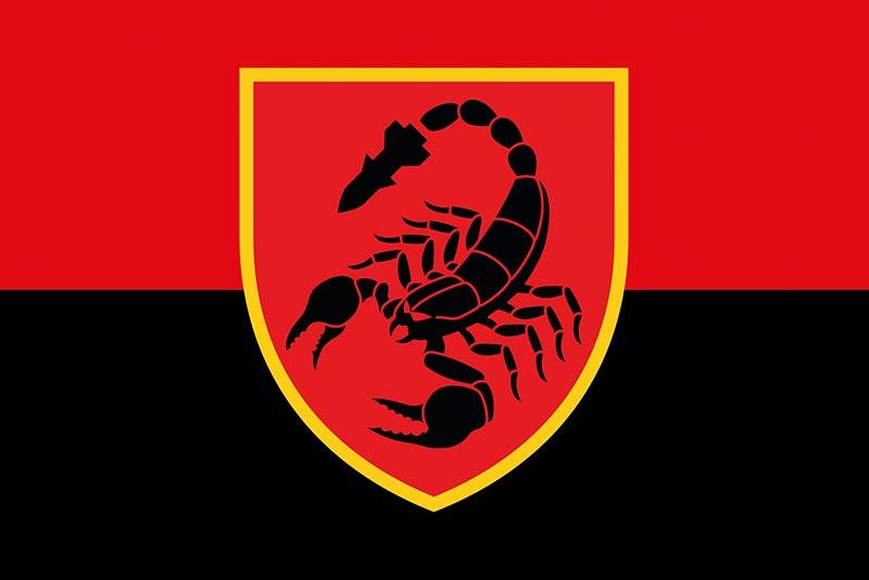 Прапор 19 РБр «Свята Варвара» СВ ЗСУ червоно-чорний