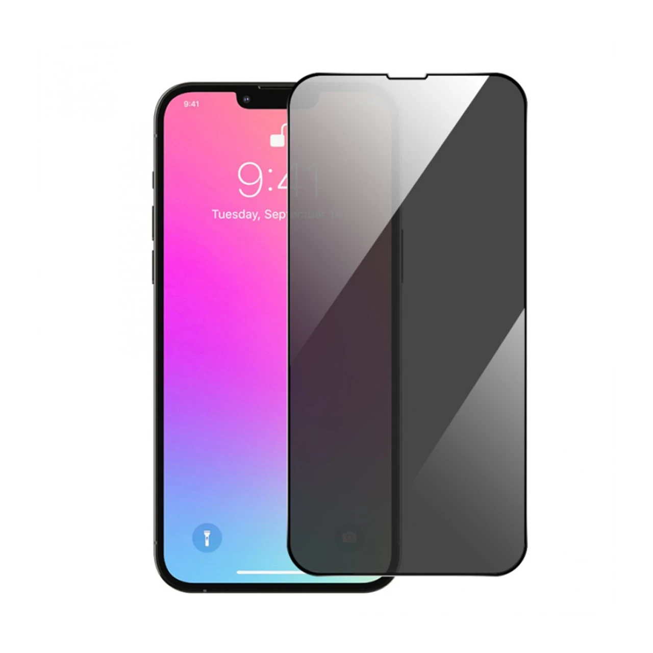 Захисне скло Privacy (Антишпигун) iPhone 14 Чорне, фото 1