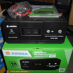 ДБЖ ARUNA UPS 500 ⚡ Чиста синусоїда для котла. Підтримка АКБ 100-200 А·год. 500ВА/300Вт