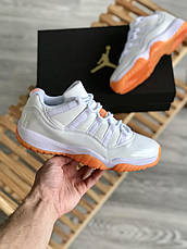 Жіночі кросівки Air Jordan 11 Retro Low Bright Citrus White Orange AH7860-139, фото 4