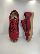 44 р Кеди чоловічий Vans Old Skool бордові, Ванс Олд Скул замша, бавовна кросівки, фото 4