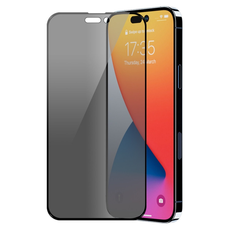 Захисне скло Privacy (Антишпигун) iPhone 14 Pro Чорне, фото 1
