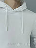 2XL, 3XL. Чоловіча толстовка з капюшоном, 100% Cotton, кофта худі з натурального трикотажу - біла, фото 9