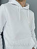 2XL (54), 3XL (56). Демісезонна чоловіча кофта - худі з капюшоном, з якісного і натурального трикотажу середньої щільності - біла, фото 8