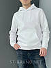 2XL (54), 3XL (56). Демісезонна чоловіча кофта - худі з капюшоном, з якісного і натурального трикотажу середньої щільності - біла, фото 6