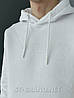 2XL, 3XL. Чоловіча толстовка з капюшоном, 100% Cotton, кофта худі з натурального трикотажу - біла, фото 10