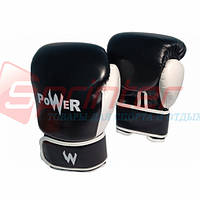 Перчатки боксерские черные POW-BZ-Ч14#