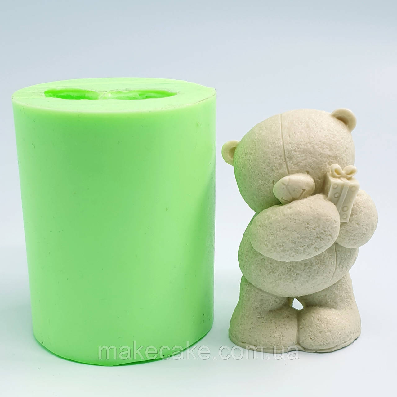 Силіконовий молд 3д Ведмедик із подарунком, фото 1
