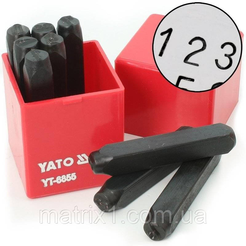 Клейома ударні цифри YATO, кпл. 9 шт., h-8 мм