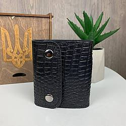 Шкіряна візитниця кардхолдер у стилі рептилії — натуральна шкіра люкс якості