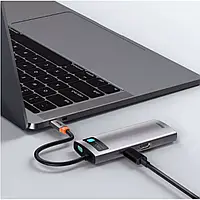 USB-хаб Baseus Metal Gleam Series 5-in-1 Type-C Gray (CAHUB-CX0G) WKWG020013