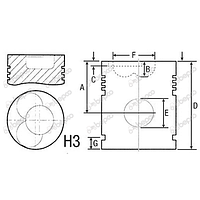 81710364 поршень 100мм с пальцем двигателя трактора FORD 220 (E1A MkI) 590E 592E 220 (E1A MkII) 220 (E1A MkIII