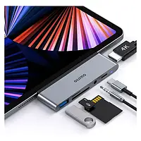 Адаптер USB C HUB 6IN1 GIISSMO хаб hdmi