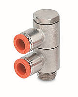 Фітинг на дві трубки цанговий
