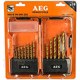 Набір свердл по металу AEG Power: Ø= 2-10 мм (HSS-G TIN DIN338) 19 шт. в футлярі (4932352245), фото 3